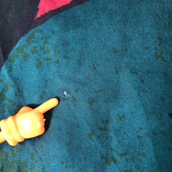 Goouch Shirt Men's Large Red Multi Button Up Long Sleeve Silk Abstract Funky Y2K - Picture 12 of 12